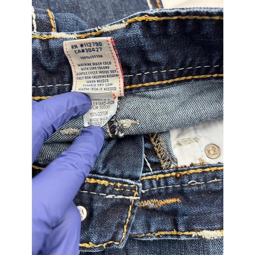 Y2K True Religion Joey Thick Stitch Two Toned Flare Jeans Blue 29‎ - Picture 9 of 9